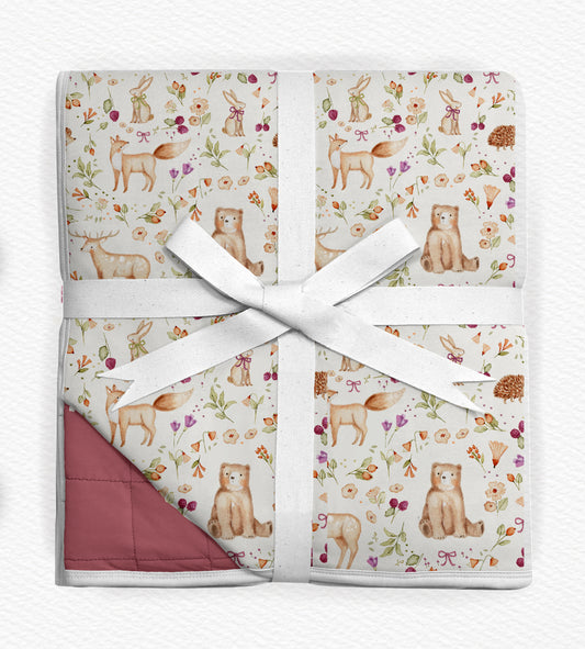 Woodland Whimsy 40x60 quilted blanket